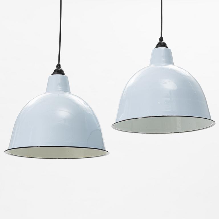 Industrial lamps, a pair.
