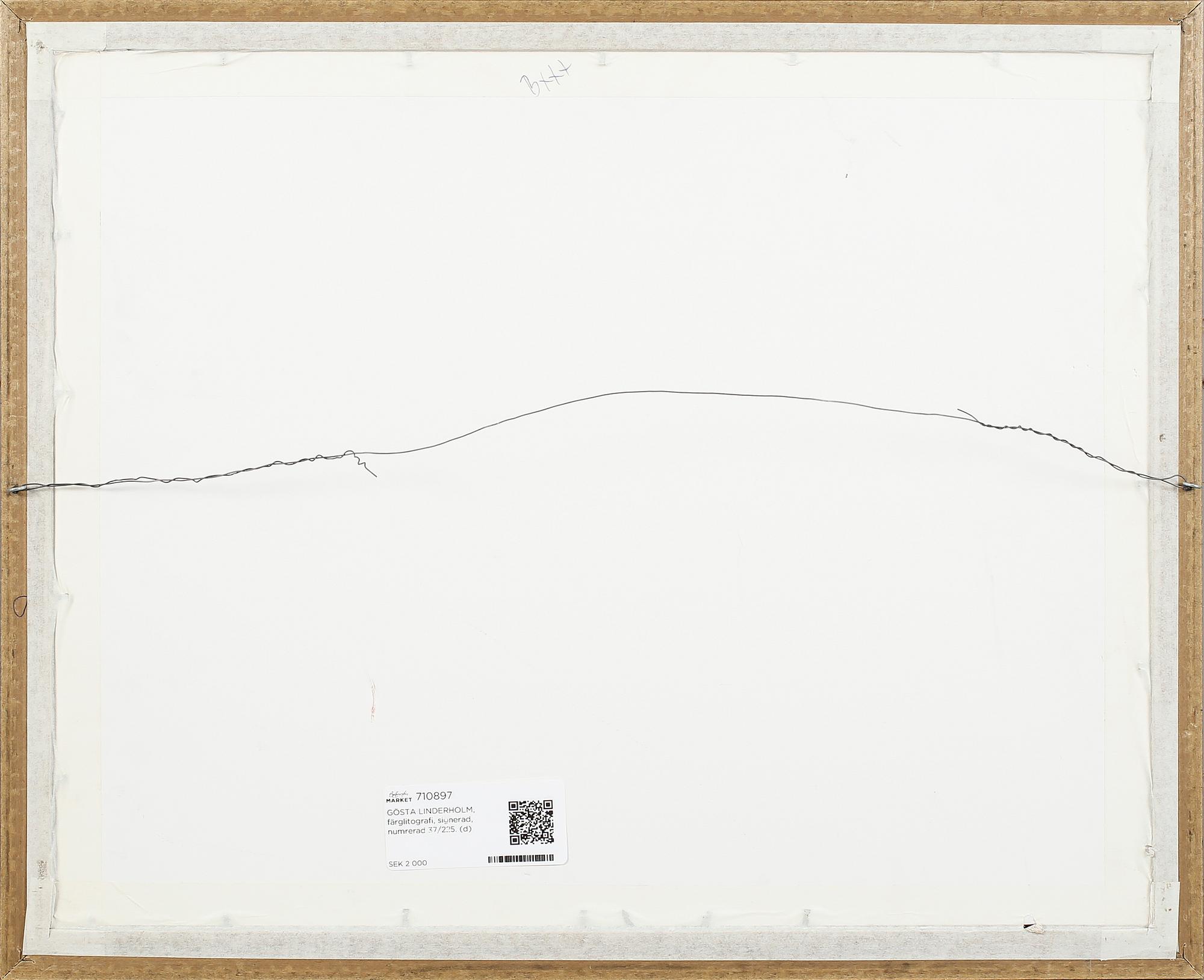 GÖSTA LINDERHOLM, färglitografi, signerad, numrerad 37/225.