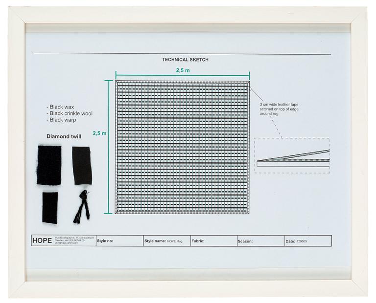 CARPET. HOPE Designer Duo. ”Black Sea”. Ca 250 x 250 cm.