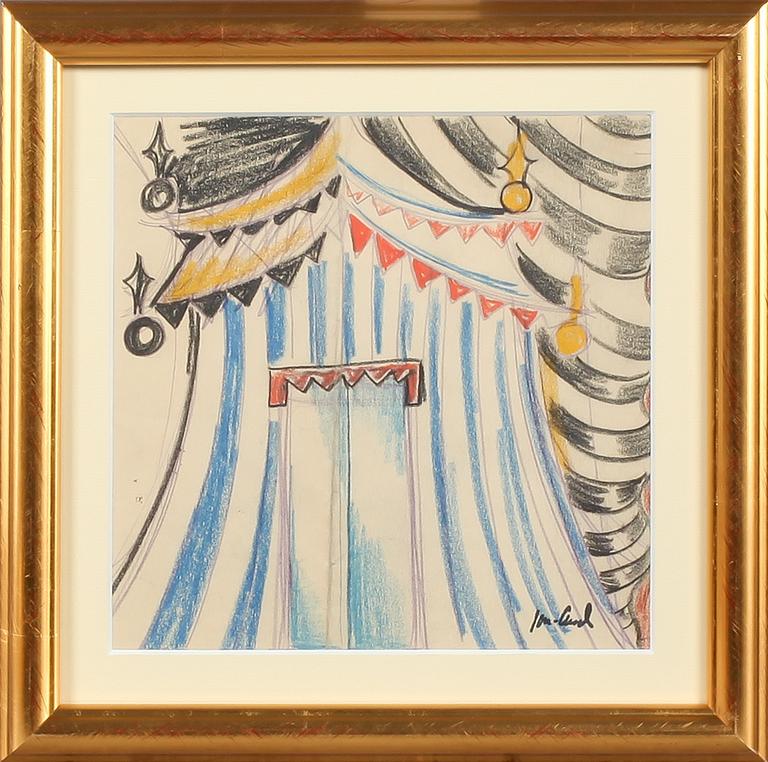 JOHN JON-AND, pastell, signerad.