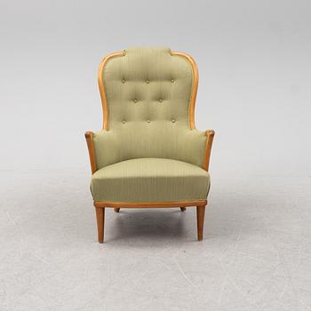 Carl Malmsten, a 'Vår Fru' lounge chair from Bodafors, Sweden, 1960's.