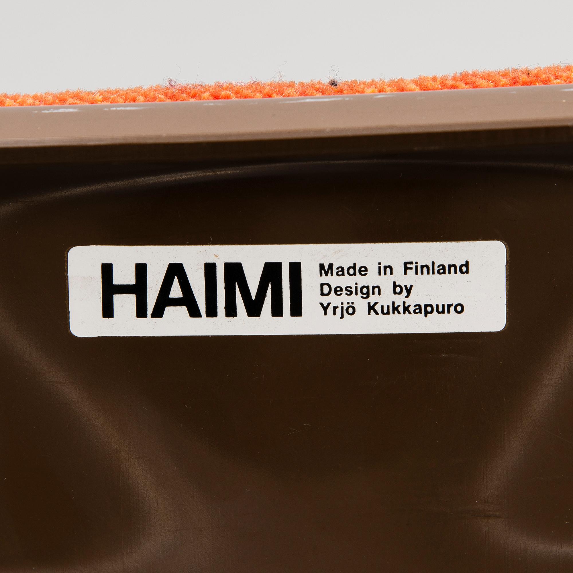 YRJÖ KUKKAPURO, tuoli, malli 3415, valmistaja Haimi, 1970-luku.