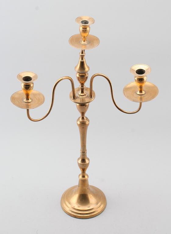 KANDELABER, mässing, Nyköpings Mässingsbruk, 1800-/1900-tal.