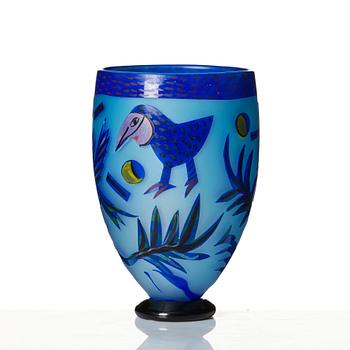 Ulrica Hydman-Vallien, a unique 'jewel glass' vase, Kosta Boda, Sweden.