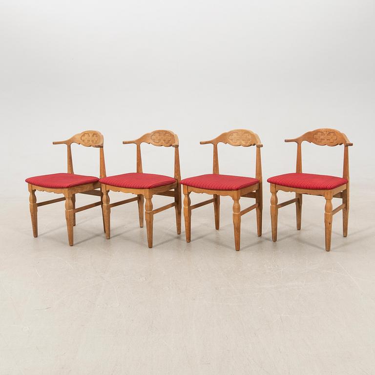 Henning Kjærnulf chairs/armchairs 4 pcs EG møbler Denmark 1960s/70s.