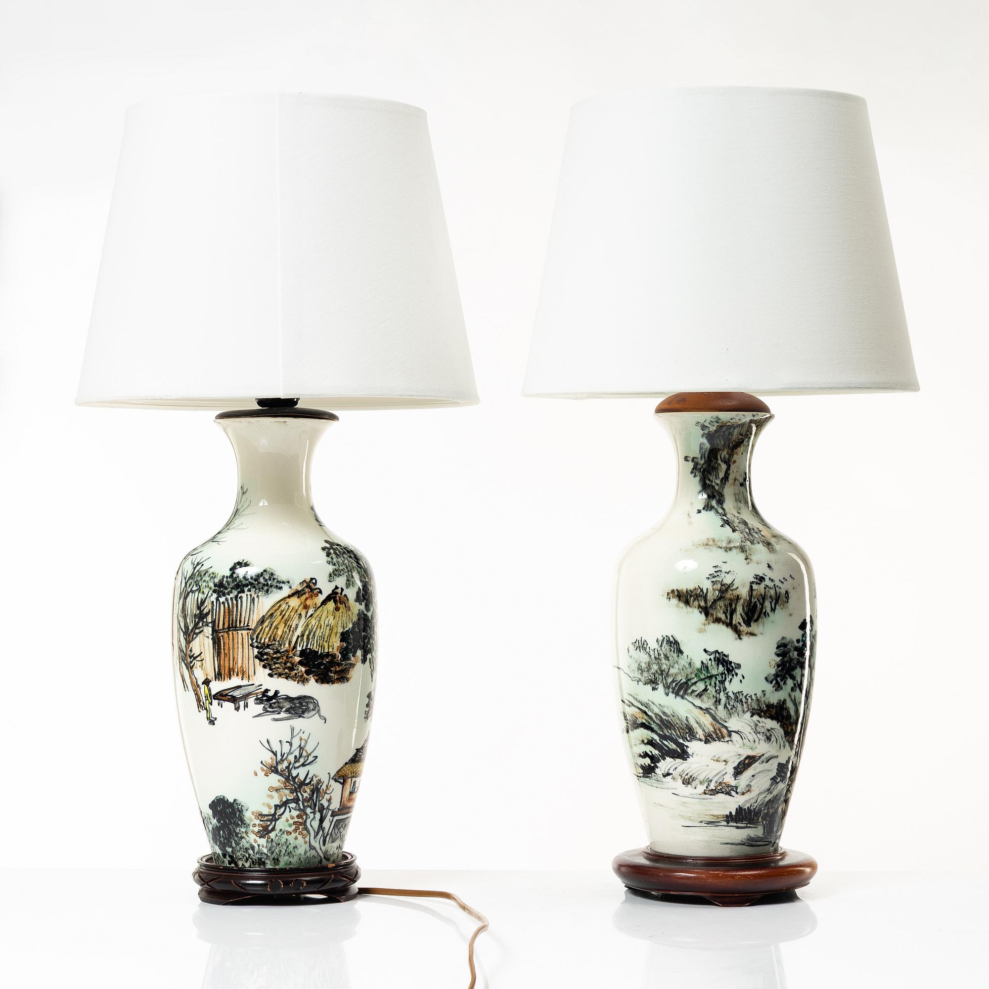 A matched pair of table lamps, Bergboms, second half of the 20th century.
