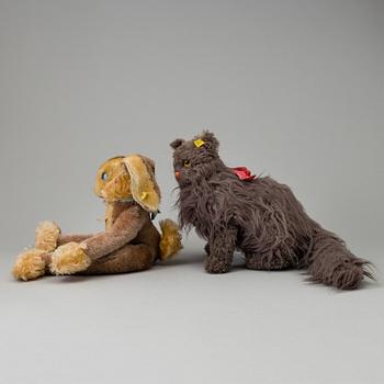 MJUKDJUR / LEKSAKSDJUR, 7 st, Steiff, Tyskland, 1950/60-tal.