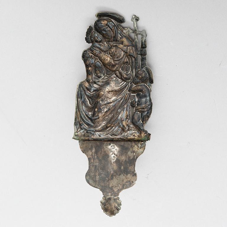 An early 19th century silver Venetian Holy Water bowl.