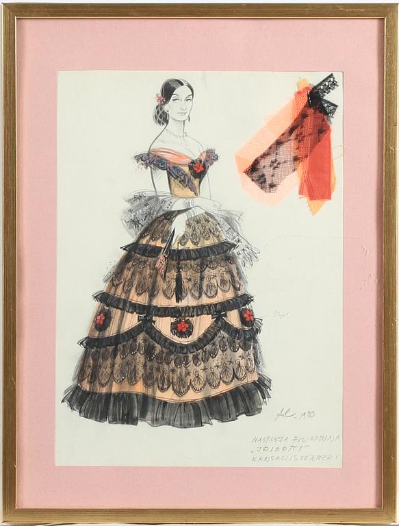 OKÄND KONSTNÄR, 5 st, akvarellerade skisser, otydl sign, Sovjetryssland resp Finland. 1900-tal.