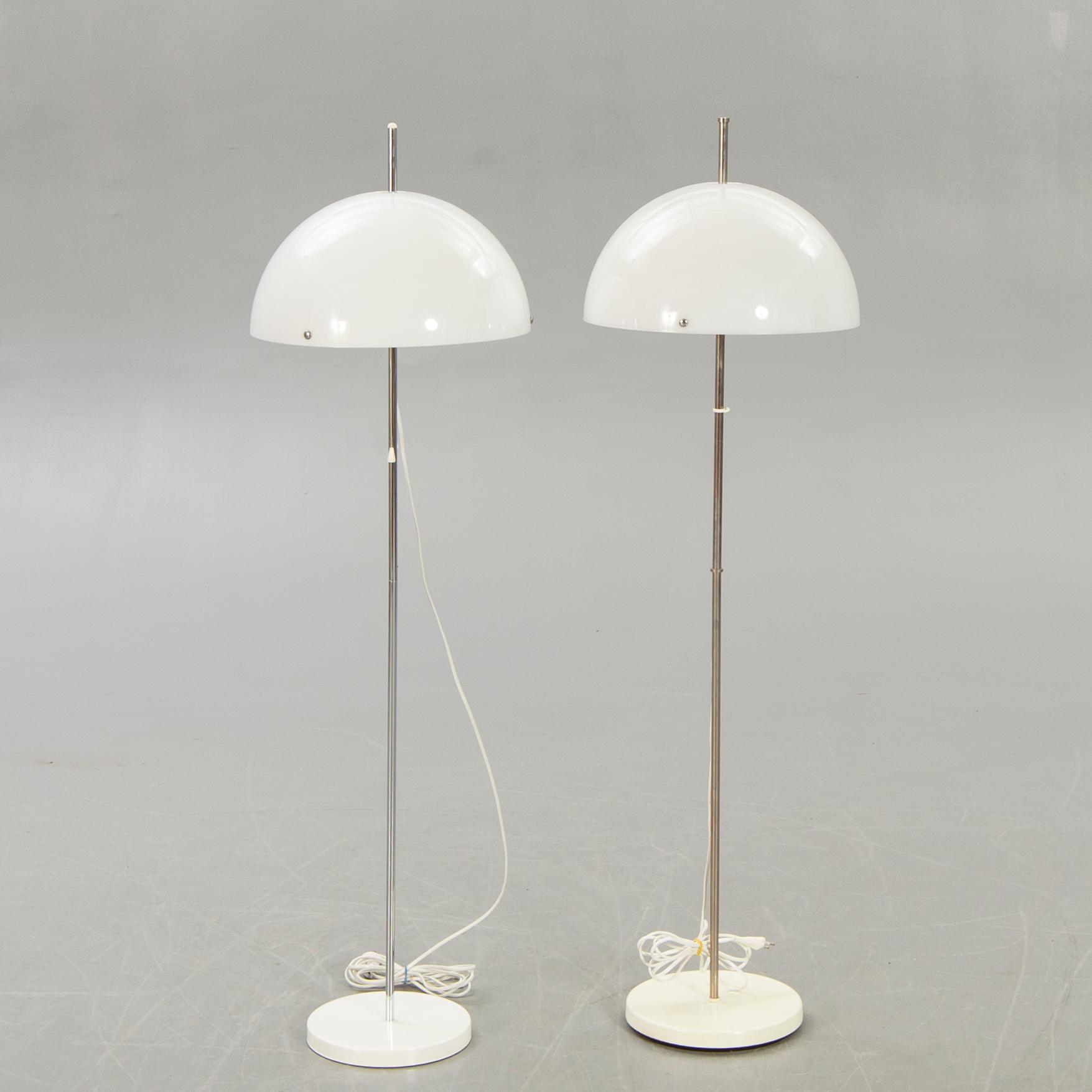 A set of two Fagerhult floor lamps, later part of the 20th century.