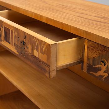 An inlaid bookcase from Mjölby Intarsia, 1930's.