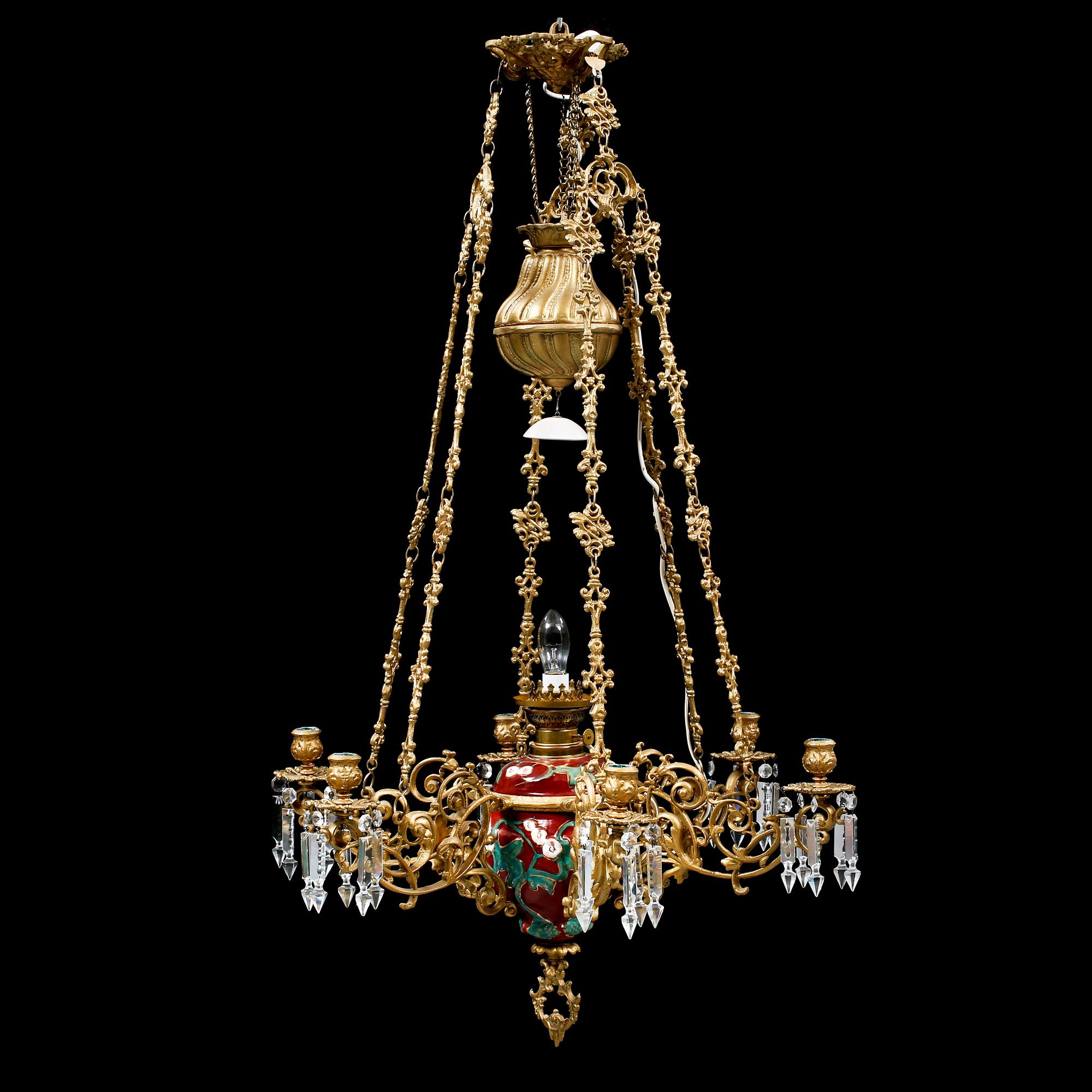 TAKLAMPA, omkring sekelskiftet 1900, höjd ca 103 cm.