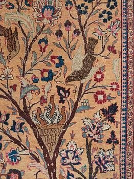 Matto, an antique/a semi-antique Tabriz figural, ca 297,5-302 x 206,5-211 cm, signerad Sherkate Bargh.