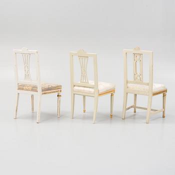 Chairs, 12 similar pieces, late Gustavian, Lindome, late 18th century - early 19th century.