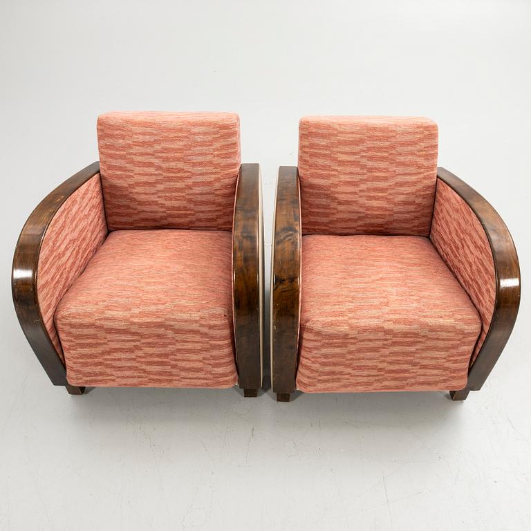 Armchairs, a pair, Art Deco, first half of the 20th century.