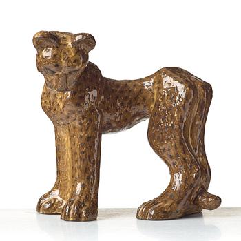 Vicke Lindstrand, skulptur, gepard, modell 3003, Upsala-Ekeby ca 1949.