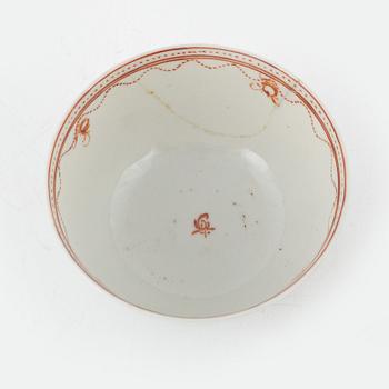 Koppar med fat, 12 st, porslin, Kina, Jiaqing (1796-1820).