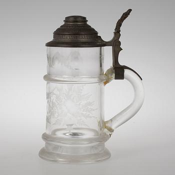 ÖLSTOP. Glas. Böhmen, daterad 1887.