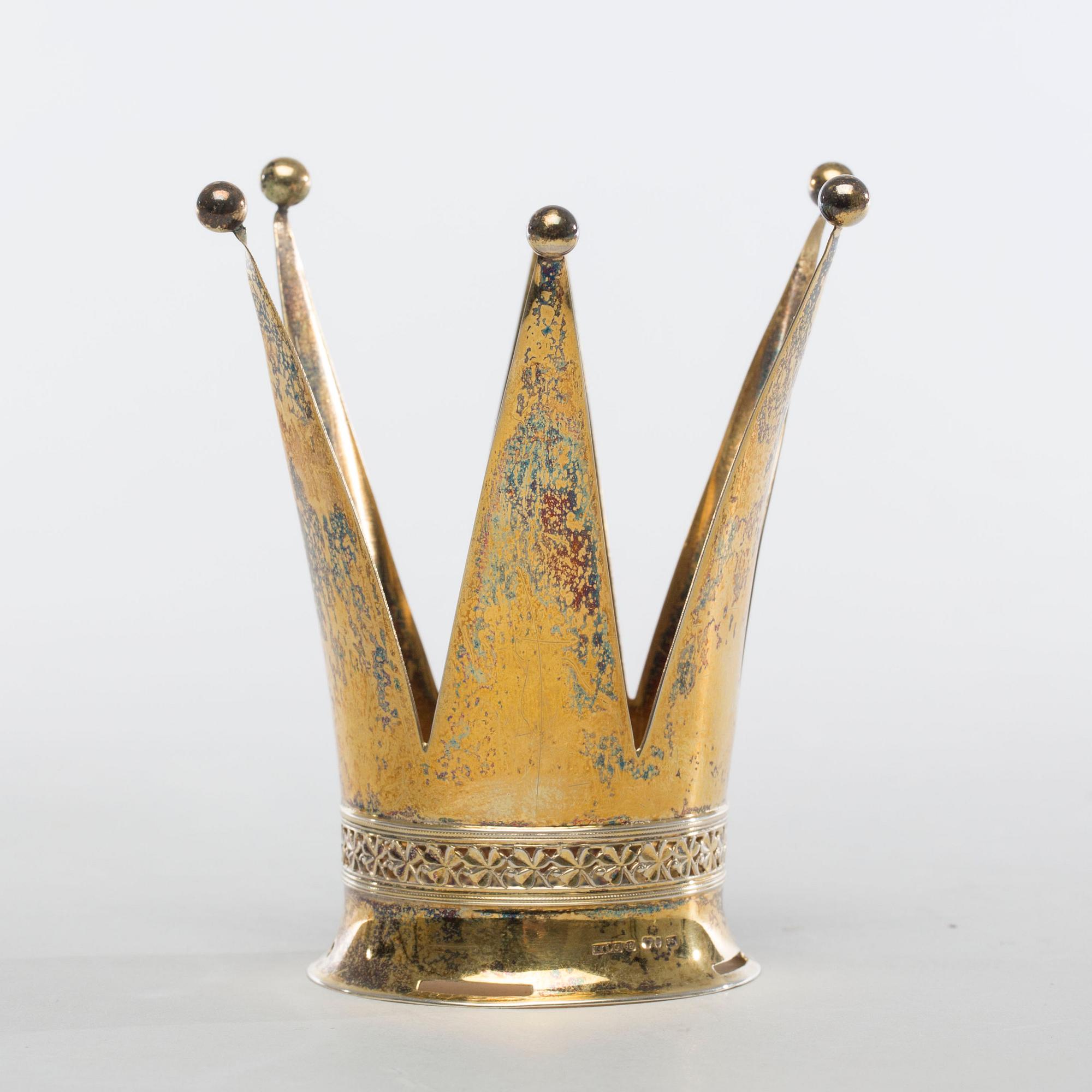 BRUDKRONA, förgyllt silver. Ceson Guldvaru, Göteborg,1941. Vikt ca 44 g.