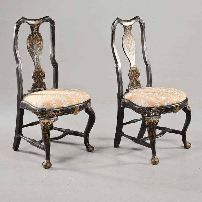 STOLAR, ett par, senbarock, 1700-tal.