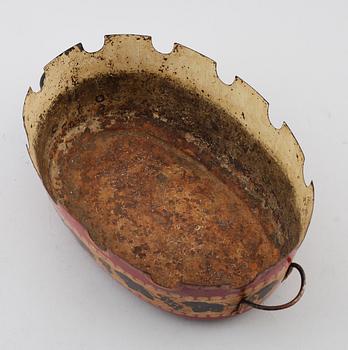 GLASSKÖLJARE, empire, målad plåt, tidigt 1800-tal.