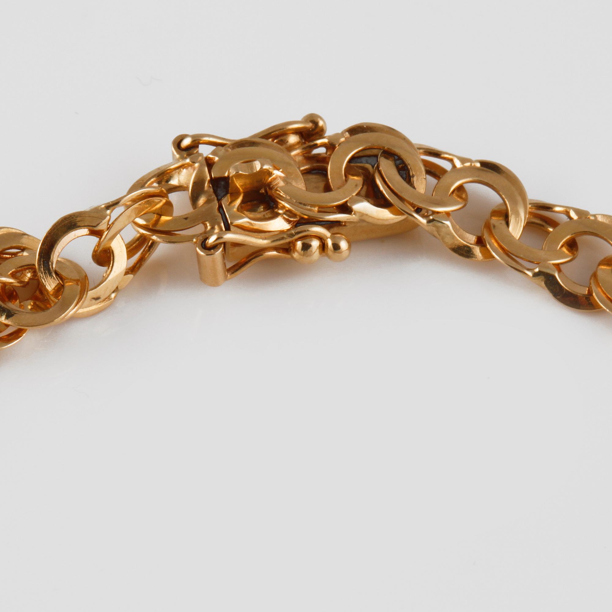 HALSLÄNK samt ARMLÄNK 18K guld, Bröderna Hedéns Guldateljé, Stockholm, 1970-tal. Vikt 17,2 gram.