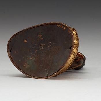 AMITAYUS, förgylld koppar. Tibeto-kinesisk, 1700-tal.