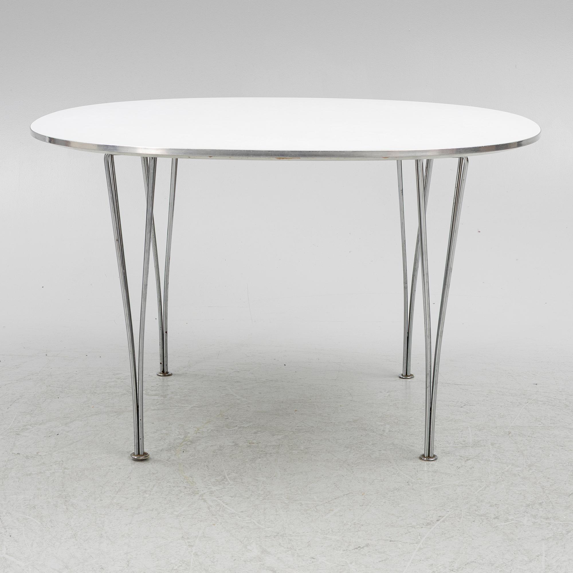 Bruno Mathsson & Piet Hein, a 'Supercircle' dining table, Fritz Hansen, Denmark.
