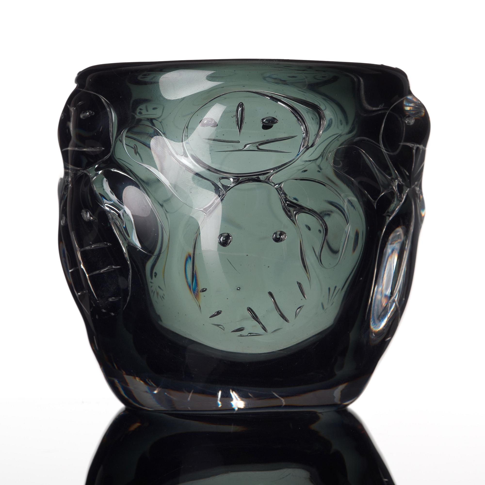 Bengt Edenfalk, A "Talatta" glass vase, Skruf glasbruk, Sweden 1962.
