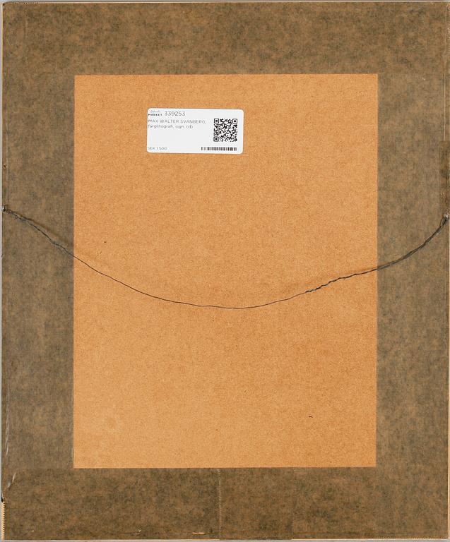 MAX WALTER SVANBERG, färglitografi, sign.