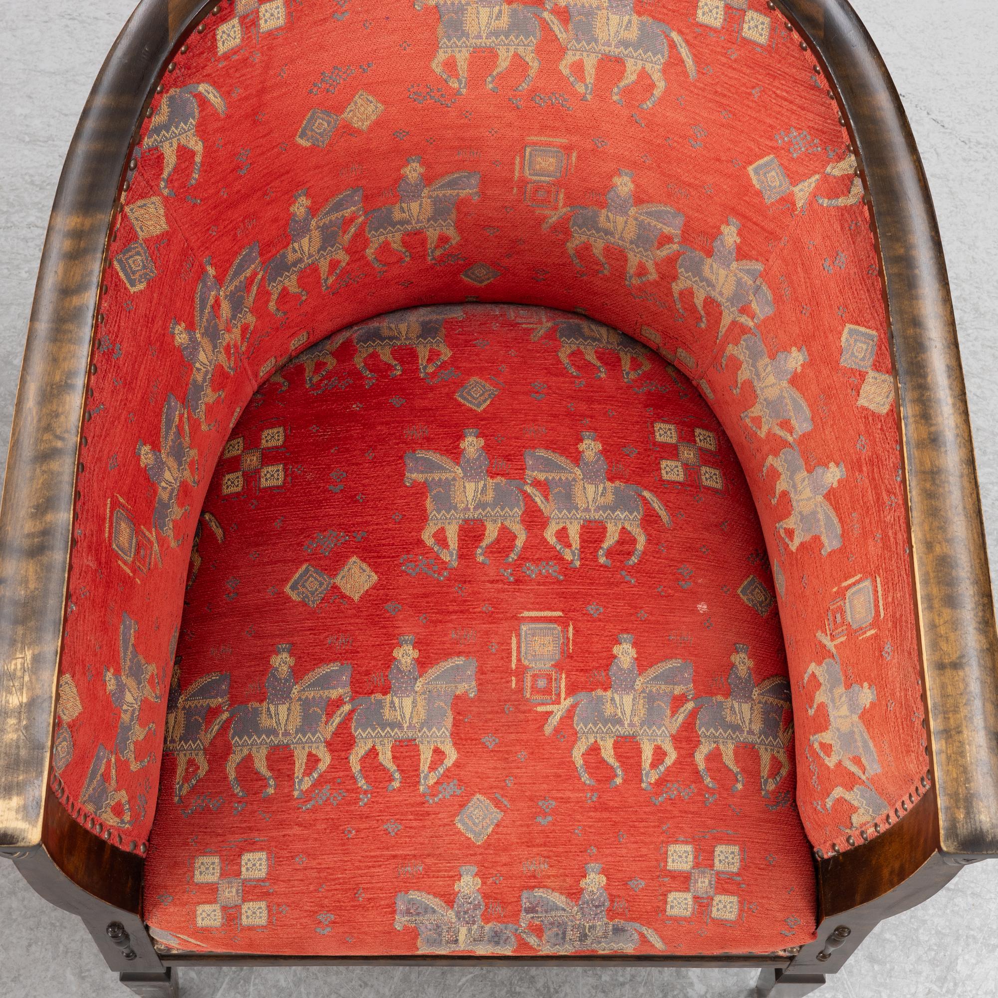 Armchairs, a pair, 1940s/50s.