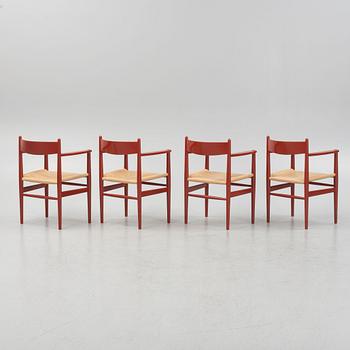 A set of four "CH37" armchairs by Hans J Wegner for Carl Hansen & Søn, Denmark.