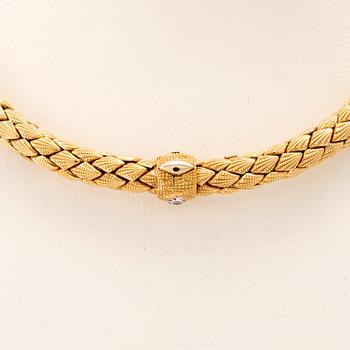 An 18K white and yellow gold "Stretch" necklace by Chimento Vicenza Italy.