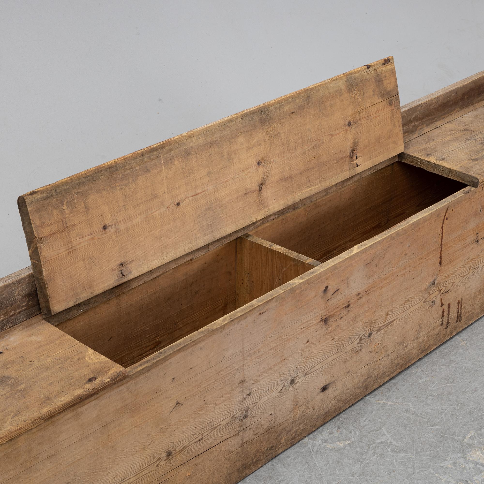 A provincial Swedish wooden sofa, later part of the 19th Century.
