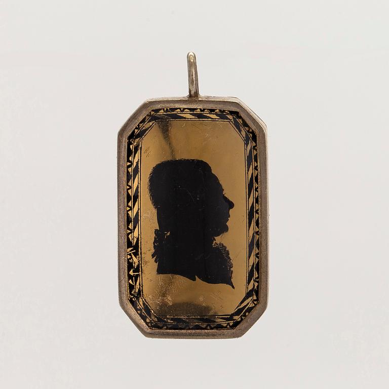 Pendant, silhouette pendant, gilded silver, Swenson & Luhr, Gothenburg 1905.