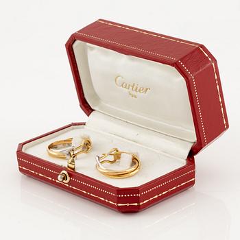 A Cartier a pair of "Trinity" earrings 18K gold in three colours.