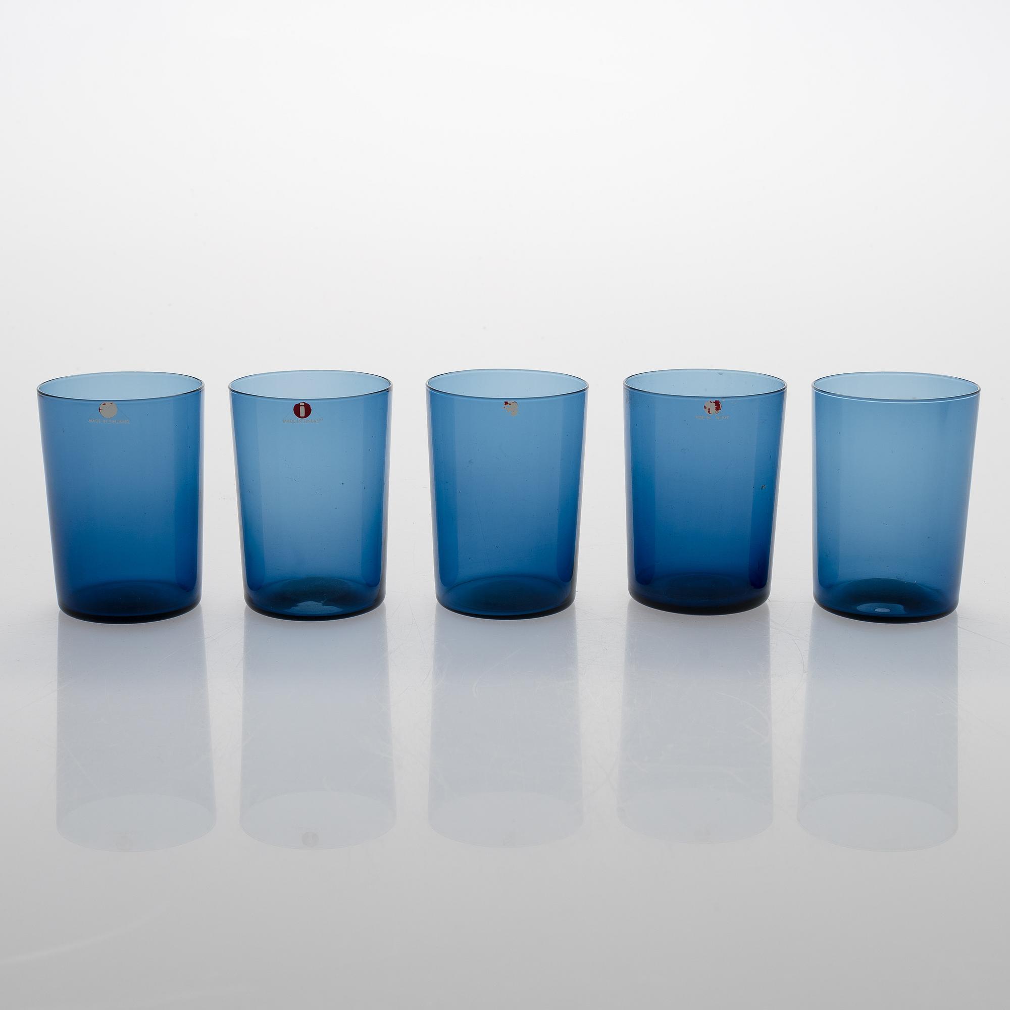 TIMO SARPANEVA, Five dessert bowls and five drinking glasses for Iittala.