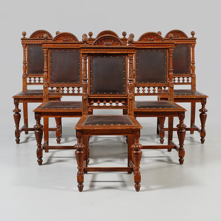 STOLAR, 6 st, nyrenässans, 1800-talets andra hälft.