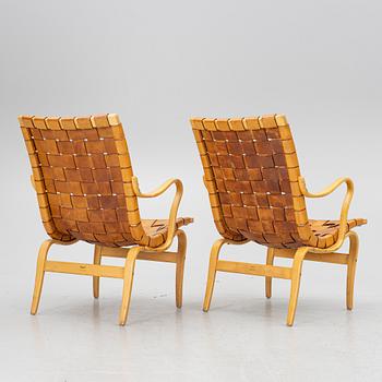 Bruno Mathsson, fåtöljer, ett par, "Eva", Firma Karl Mathsson, Värnamo.