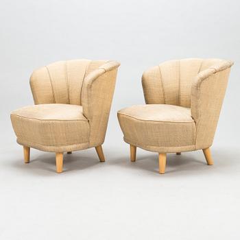 A 1950s pair of armchairs "Elisabeth" for Asko Finland.