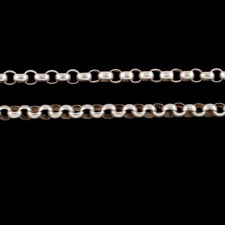 HALSLÄNK, silver, kattfotstämplad. Vikt 67,0 g.