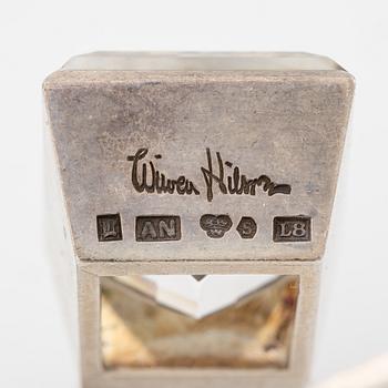 Wiwen Nilsson, hängsmycke, silver med fasettslipad bergkristall, Lund, 1937.