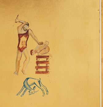 Einar Luterkort, a unique Swedish Grace folding screen, 1930s.