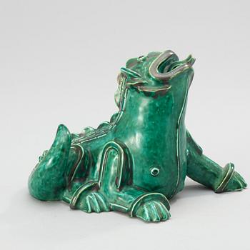 A Wilhelm Kåge stoneware figure of a dragon, Gustavsberg 1940's.