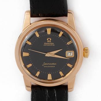 HERRARMBANDSUR, 18k rosa guld, Omega, Seamaster Calendar, 1954.