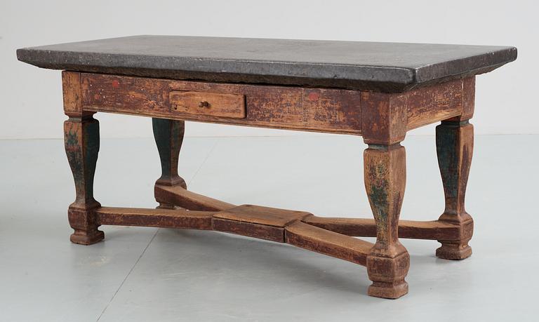 A Swedish 19th century stone top table.