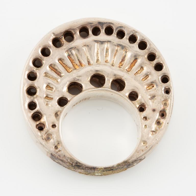 Lars Arby, five rings in sterling silver, Gothenburg 1963, 1966, 1967 and 1972.
