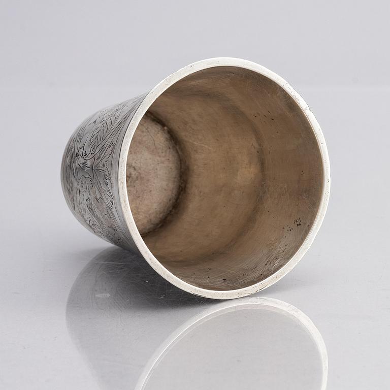 A Swedish late 17th century silver beaker, mark of Johan Wettersten, Borås 1697.