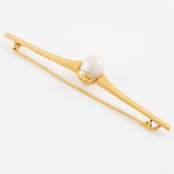 Brosch 18K guld med pärla.