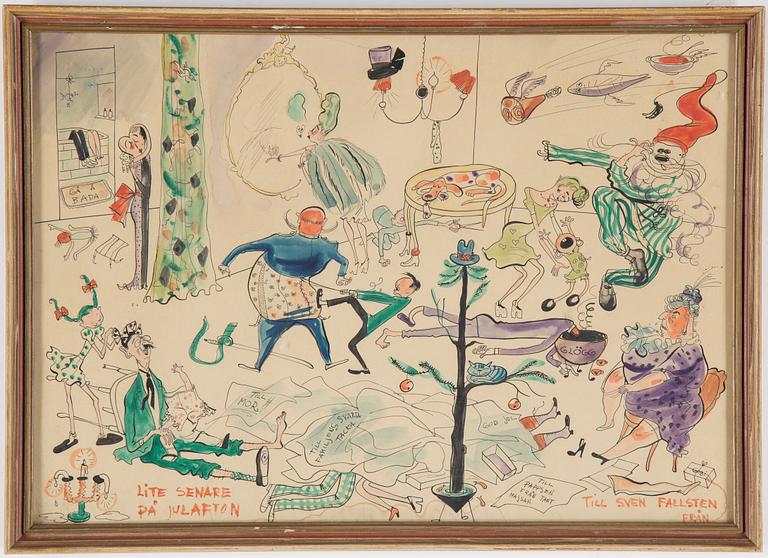 MARGIT UPPENBERG, "Gobi". Tusch/akvarell, signerad.